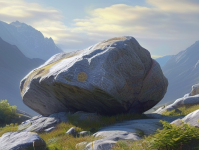 在一片静谧的山谷中，隐藏着一块被岁月遗忘的石头，它静静地躺在那里，仿佛在诉说着一个古老的故事。这就是影石，一块看似普通却又蕴含着无尽奥秘的石头